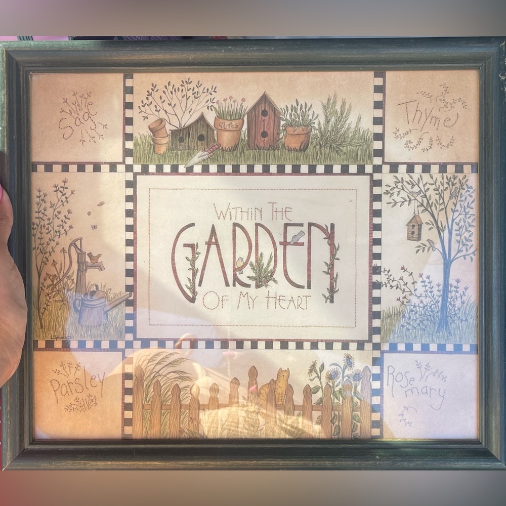 Vintage Within the Garden of my Heart by Linda Spivey Art Work Cottage Core